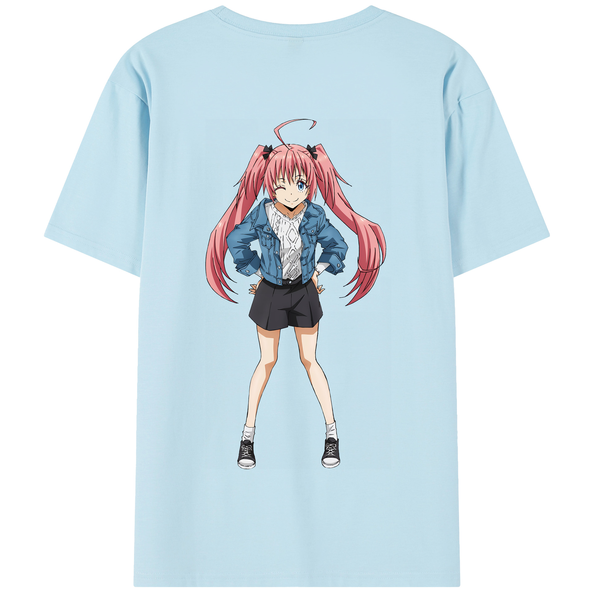 （画像用） 転スラ Regarding Reincarnated to Slime 綿100％半袖Tシャツ（背面プリント）